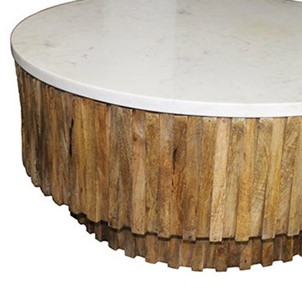 Keely Fluted Marble Top Table