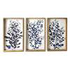 Triptych Blue Branches Framed Canvas Wall Art