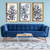 Triptych Blue Branches Framed Canvas Wall Art