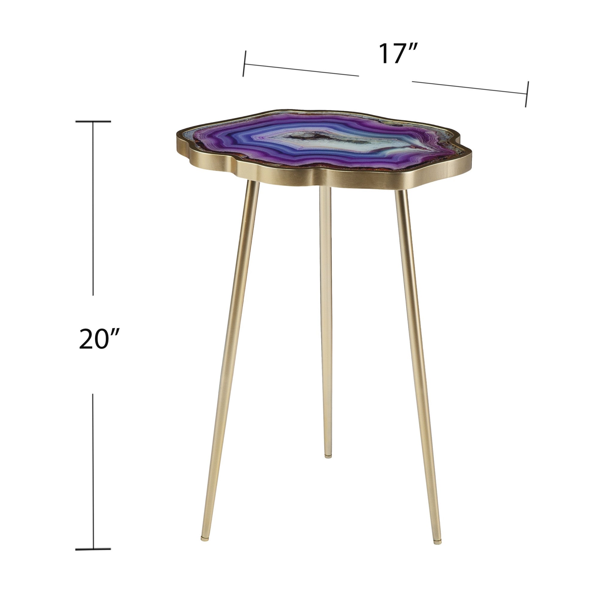 Violet Faux Agate End Table