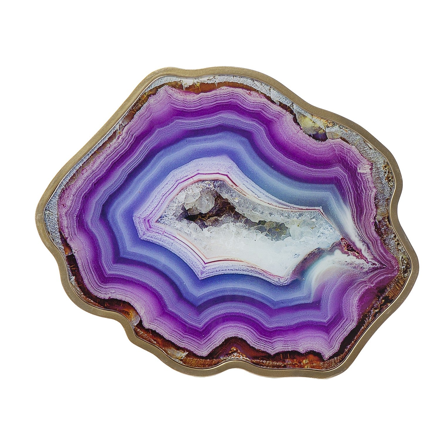 Violet Faux Agate End Table