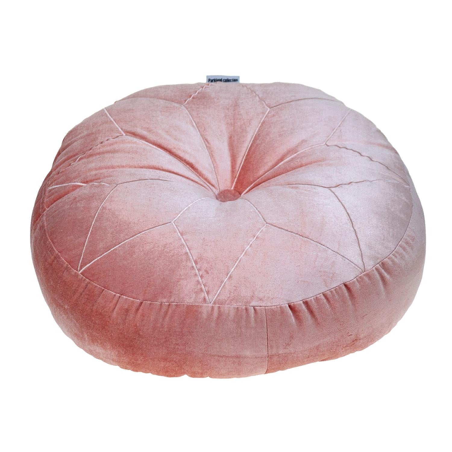 Round Tufted Pink Rose Velvet Floor Pillow