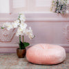 Round Tufted Pink Rose Velvet Floor Pillow