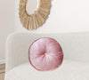 Round Tufted Pink Rose Velvet Floor Pillow