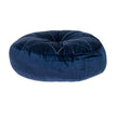 Round Tufted Navy Velvet Floor Pillow