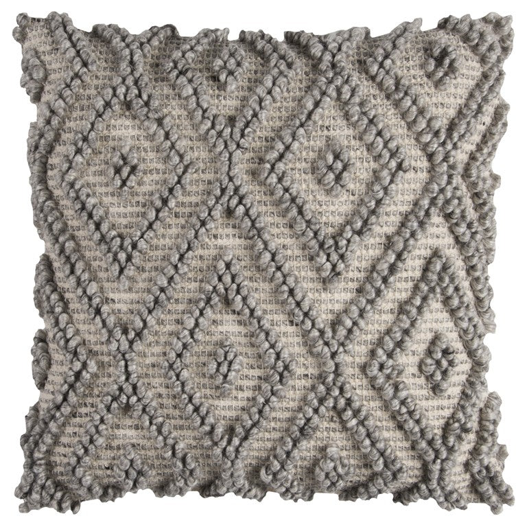 Natural Gray Diamond Throw Pillow