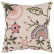 Botanical Blush Embroidered Throw Pillow