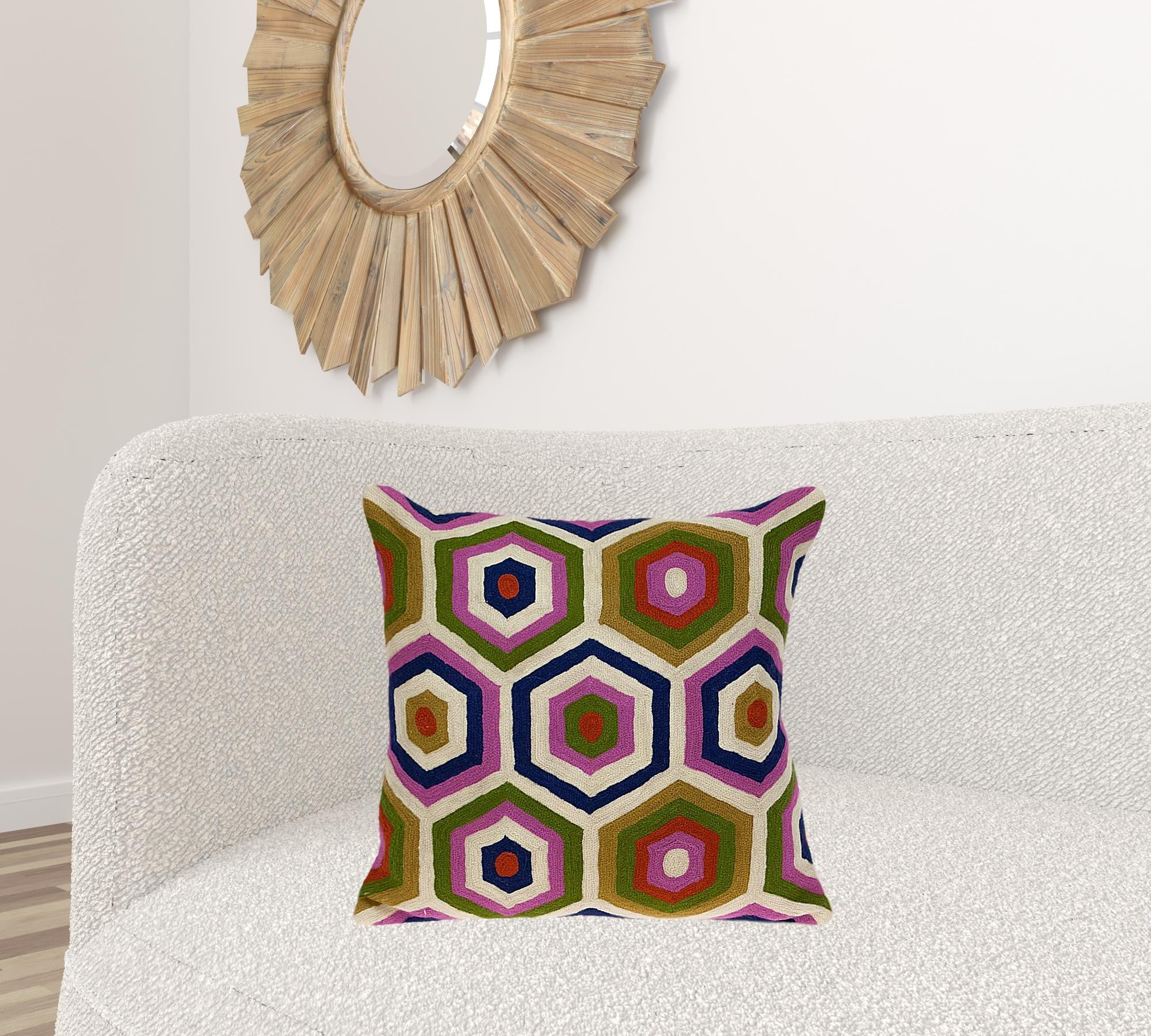 Retro Dream Cotton Zippered Throw Pillow