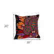 Vivid Blossom Embroidered Throw Pillow