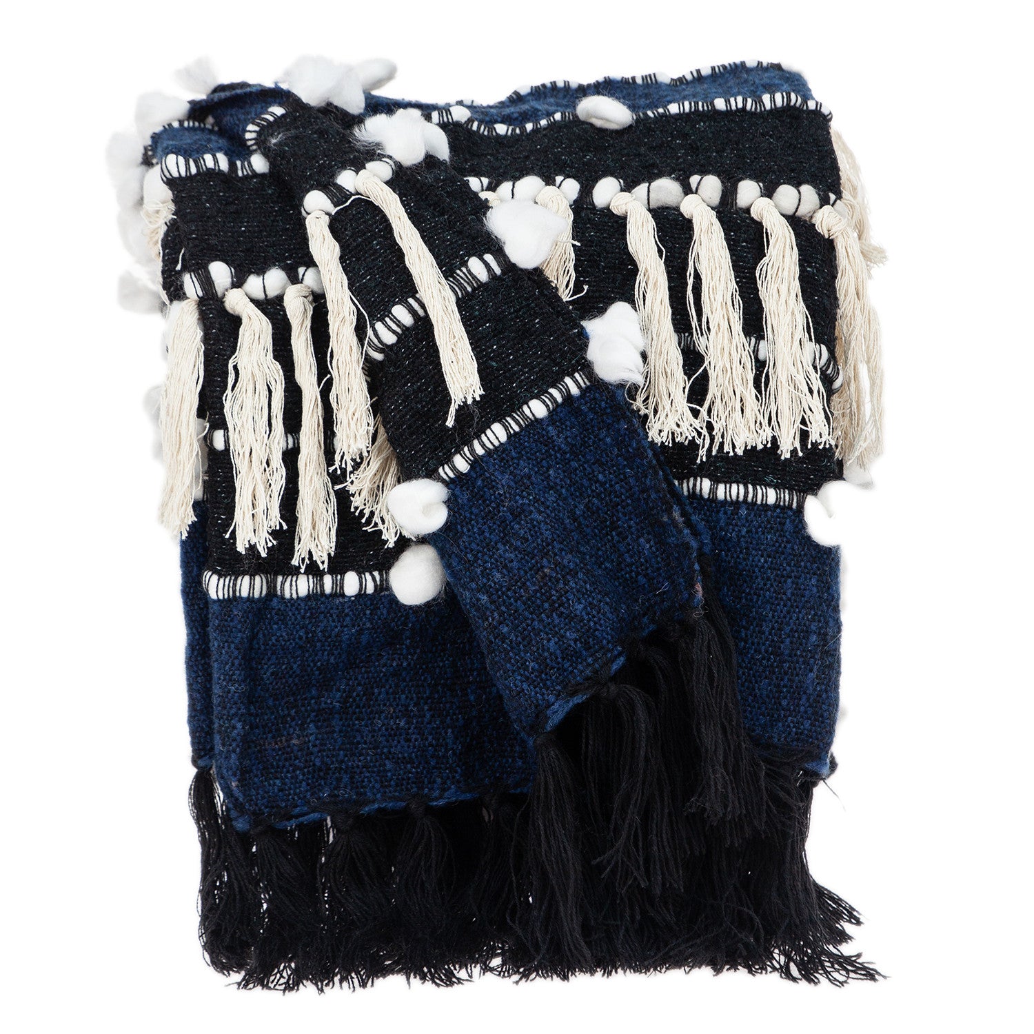 Twilight Pom Pom Woven Throw Blanket