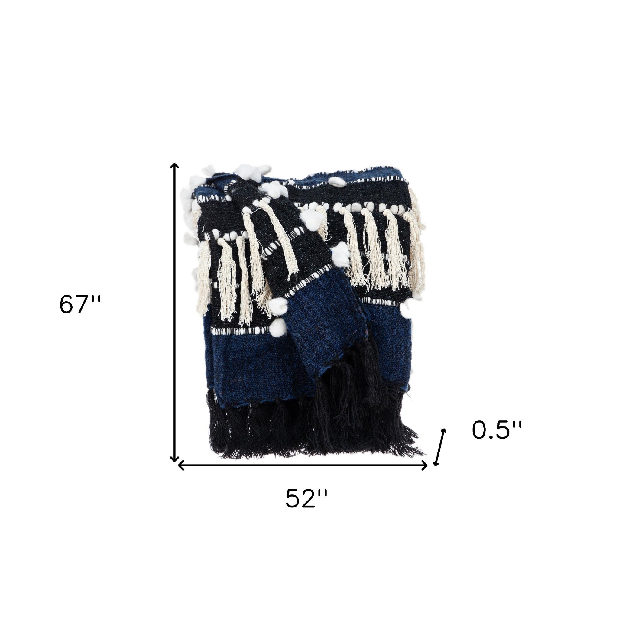 Twilight Pom Pom Woven Throw Blanket