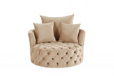 Samantha Velvet Swivel Barrel Chair