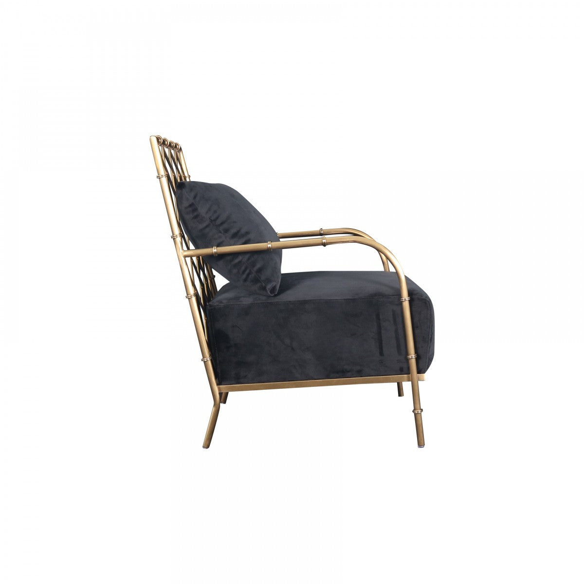 Becca Black Velvet Arm Chair