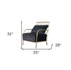 Becca Black Velvet Arm Chair