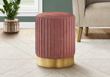 Sleek Rose Velvet Ottoman