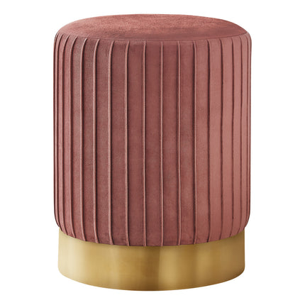 Sleek Rose Velvet Ottoman