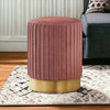 Sleek Rose Velvet Ottoman