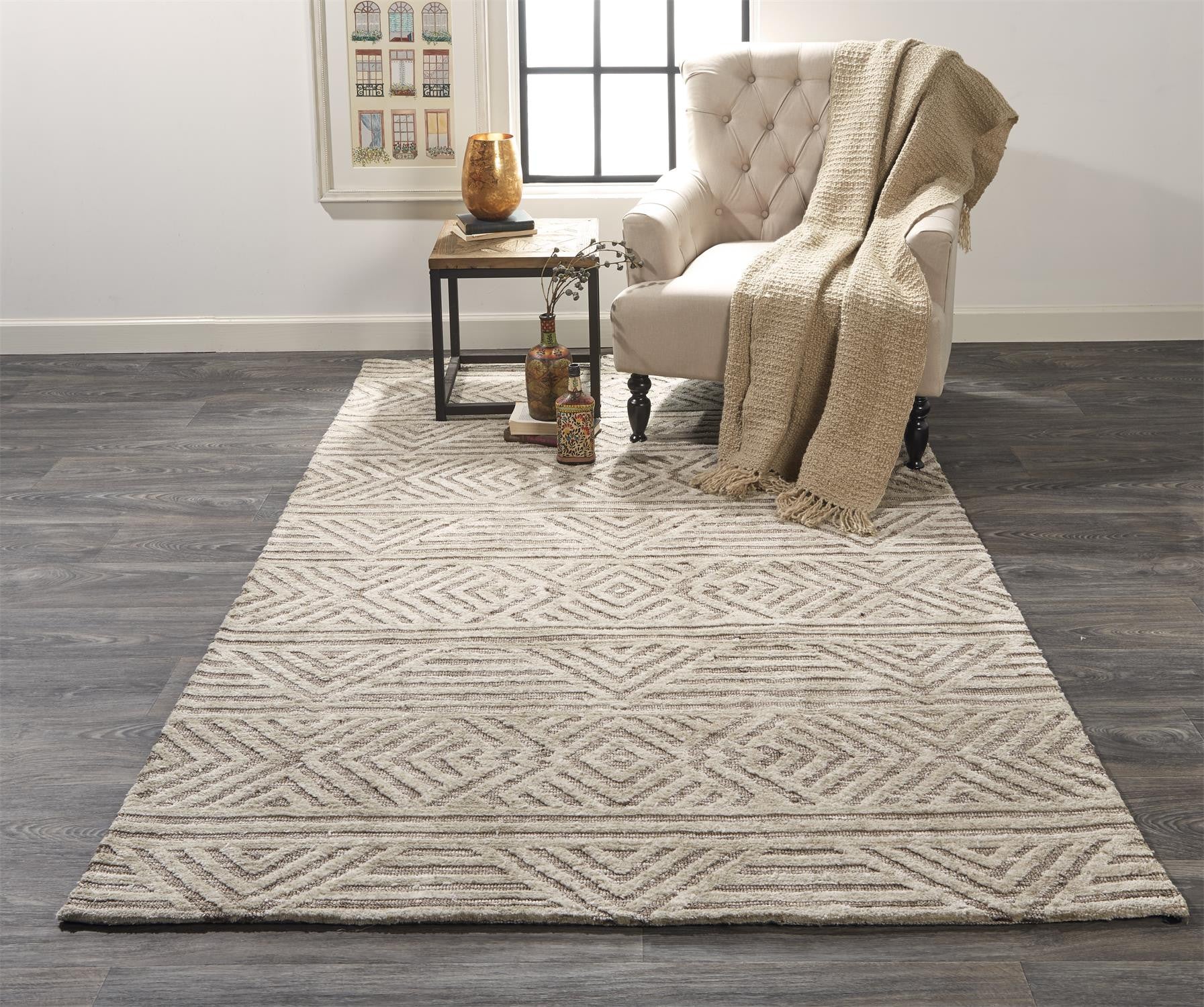 Melanie Triangular Geometry Area Rug 10' x 13'