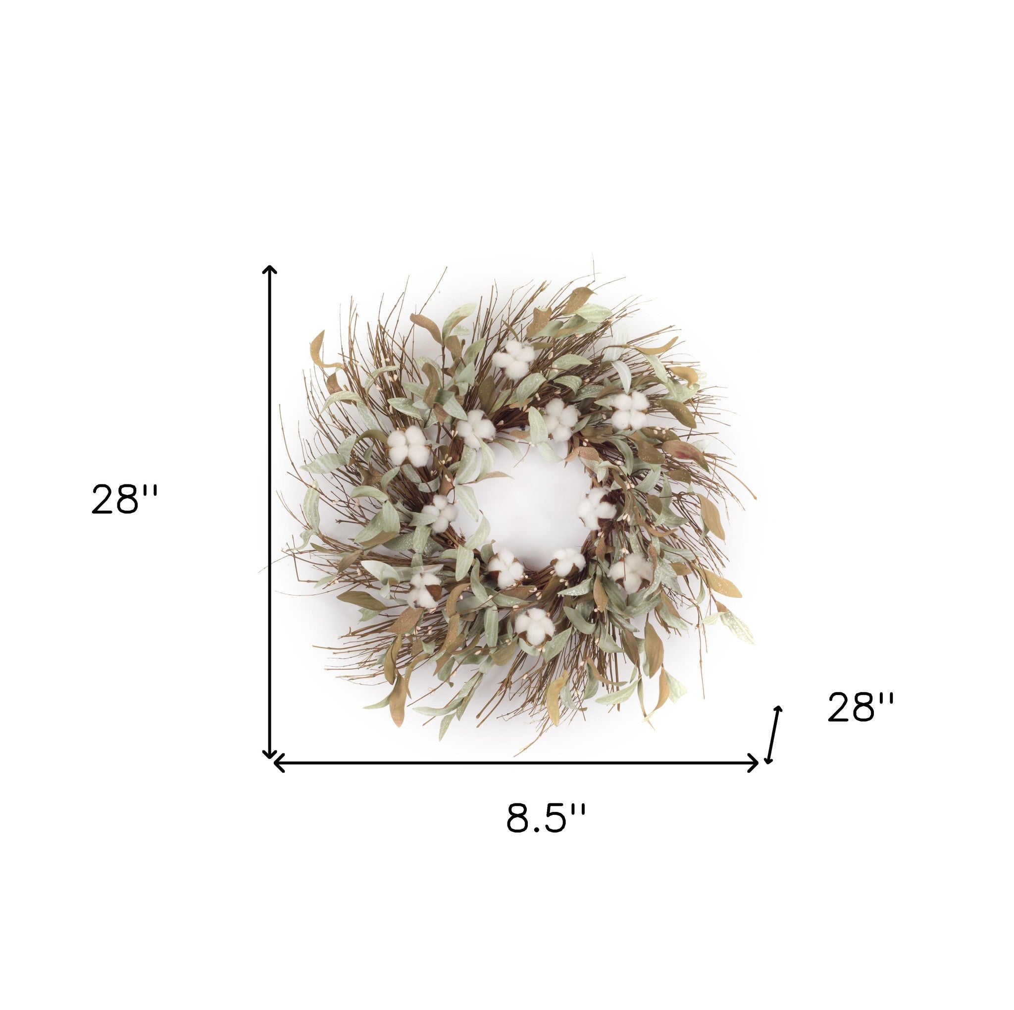 Cotton + Greenery Wreath