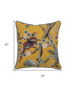 Floral Songbird Embroidered Throw Pillow