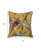 Floral Songbird Embroidered Throw Pillow