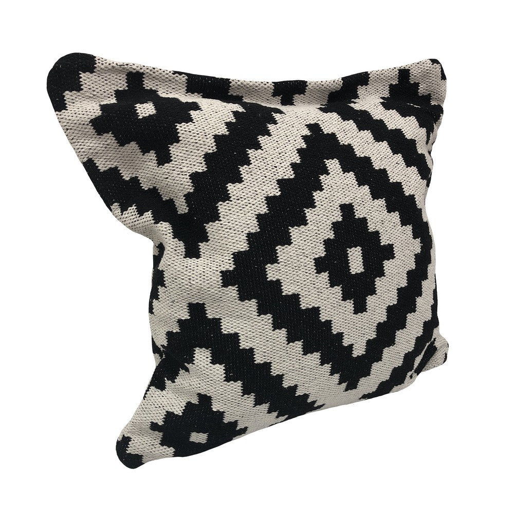 Diamond Geometry Cotton Zippered Pillow