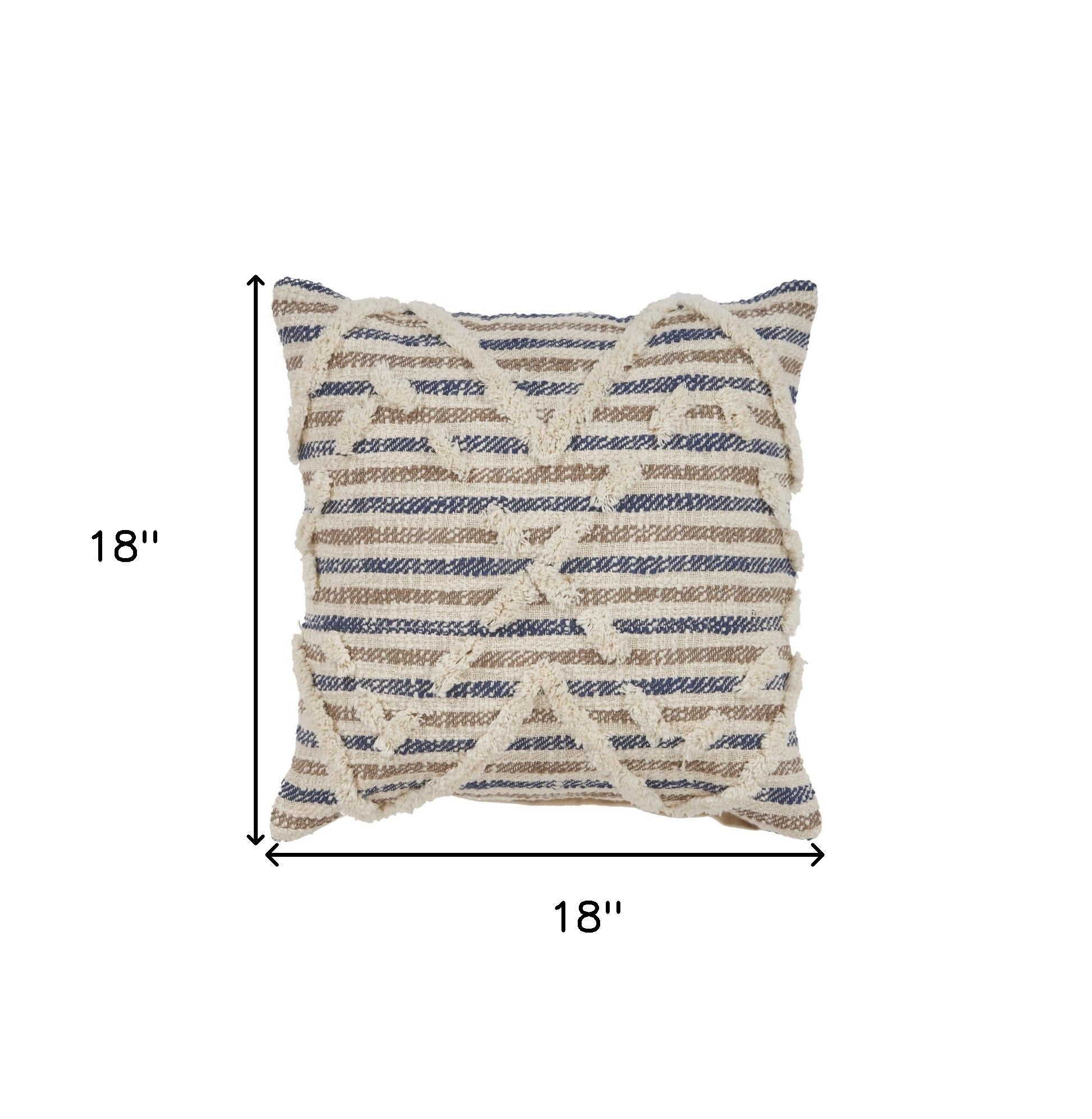 Nathaniel Striped Cotton Zippered Throw Pillow