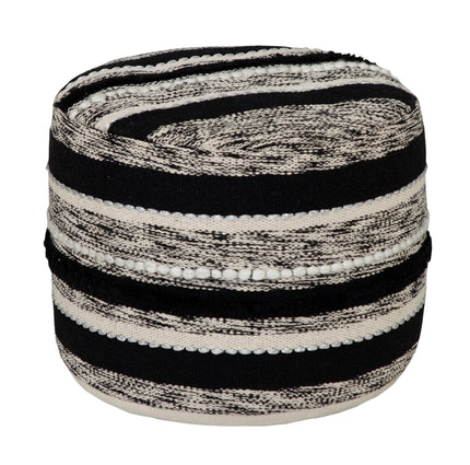 Black + White Cotton Ottoman