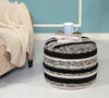 Black + White Cotton Ottoman