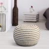 White + Jute Ottoman