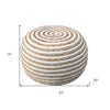 White + Jute Ottoman