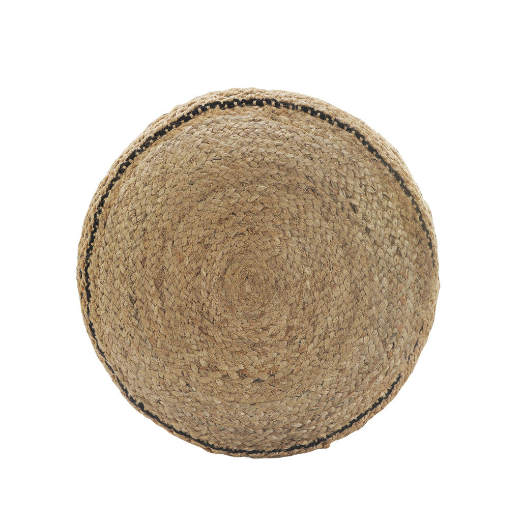 Laila Geometric Jute Ottoman