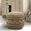 Laila Geometric Jute Ottoman