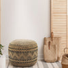 Laila Geometric Jute Ottoman