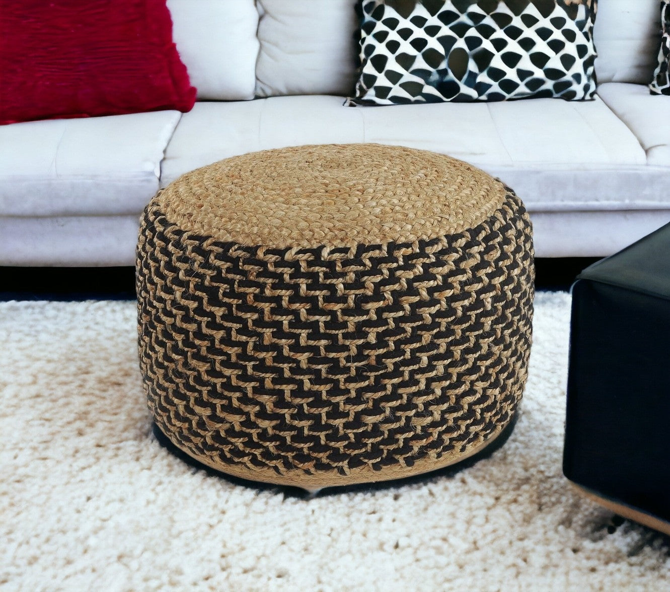 The Lorena Jute Ottoman