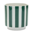 Emerald Stripes Set of Two  Round Planters