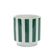 Emerald Stripes Set of Two  Round Planters