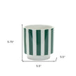 Emerald Stripes Set of Two  Round Planters