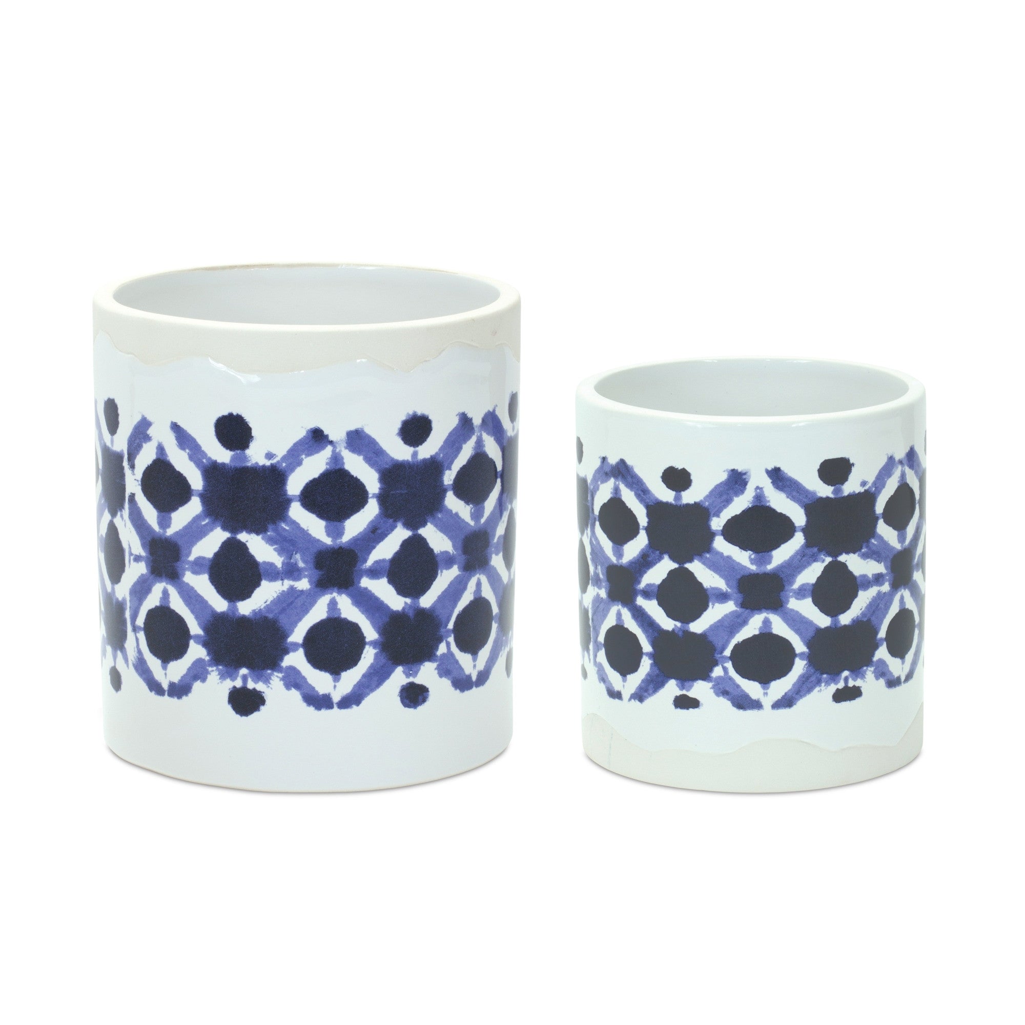 Evia White Ceramic Pot Set of 2