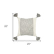 Madison Gray Cotton Throw Pillow