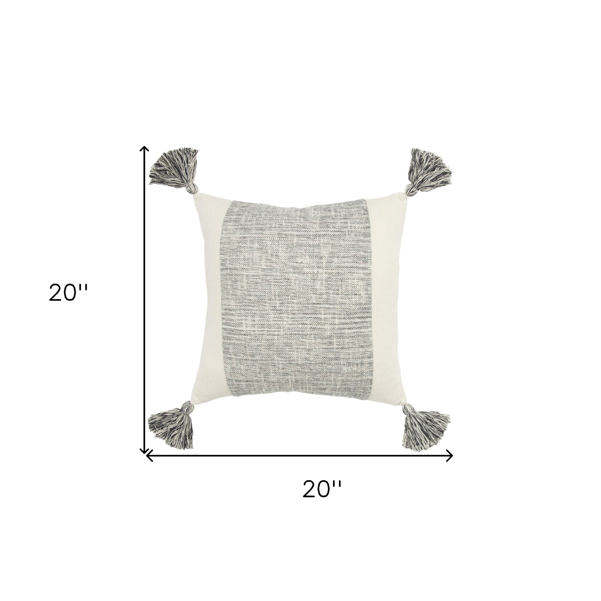 Madison Gray Cotton Throw Pillow