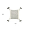 Madison Gray Cotton Throw Pillow