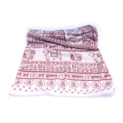 Meditation Yoga Prayer Shawl - Maha Mantra - White