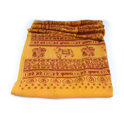 Meditation Yoga Prayer Shawl - Maha Mantra - Yellow