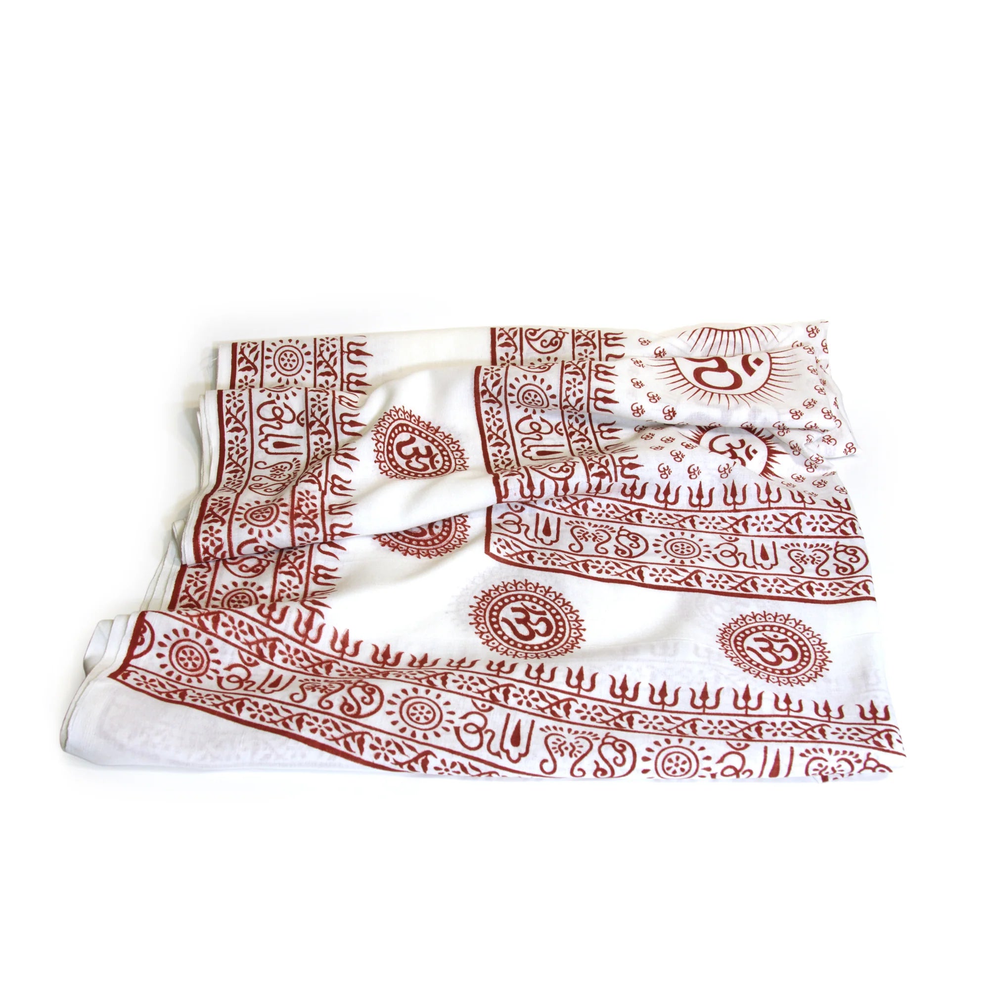 Meditation Yoga Prayer Shawl - Mantra Om - White