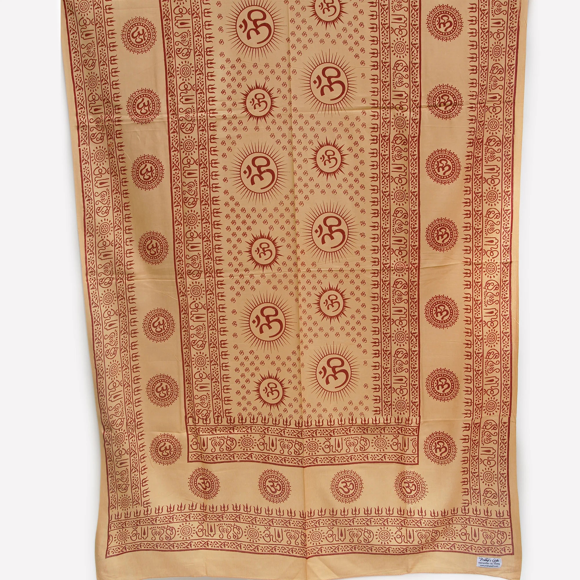 Meditation Yoga Prayer Shawl - Mantra Om - Peach