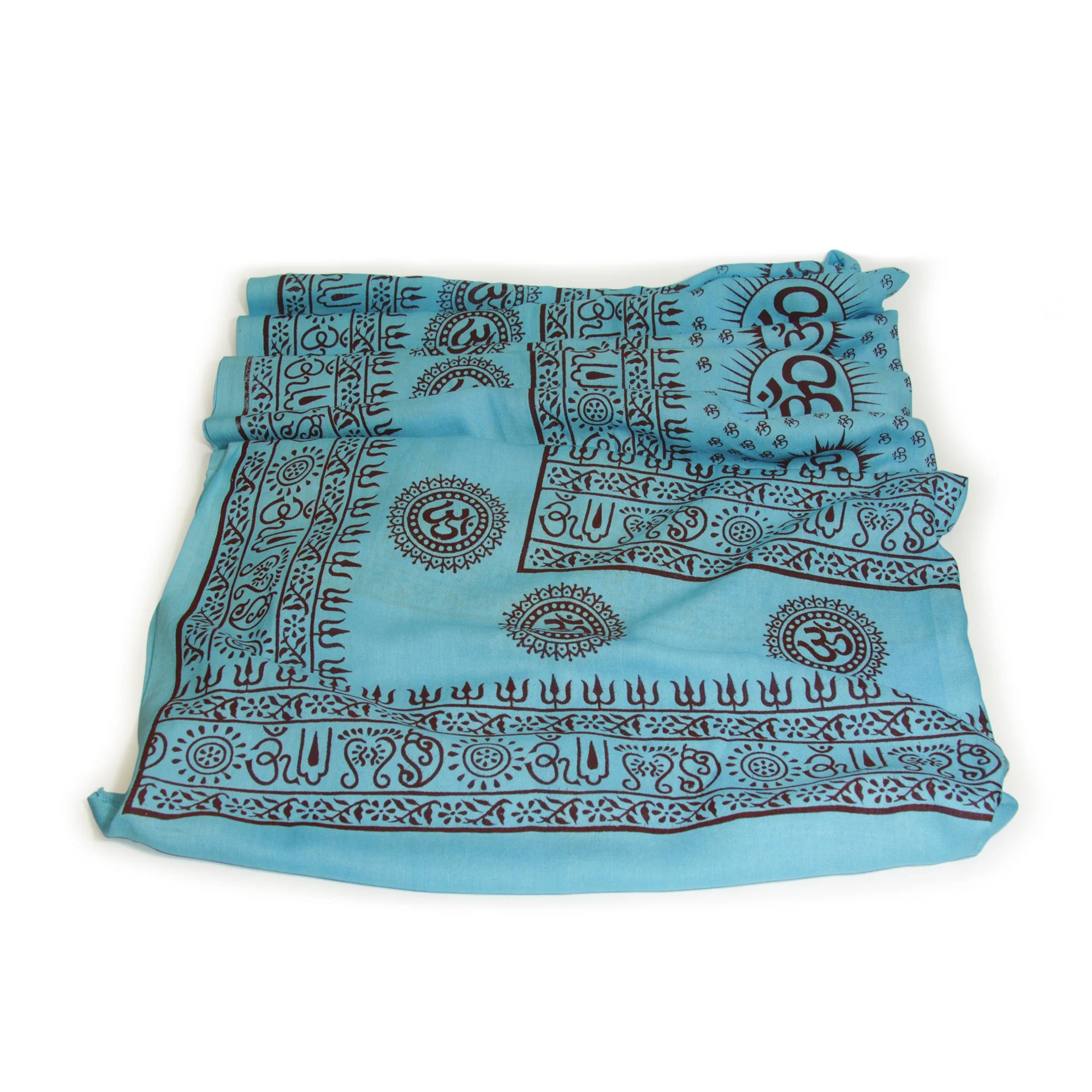 Meditation Yoga Prayer Shawl - Mantra Om - Turquoise