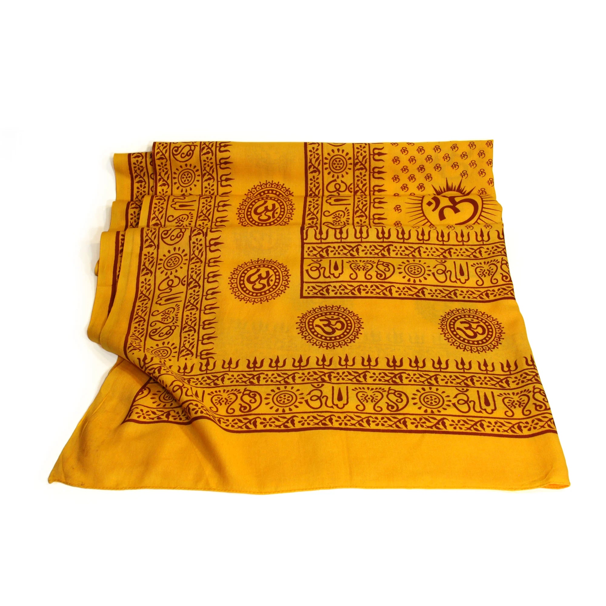 Meditation Yoga Prayer Shawl - Mantra Om - Yellow