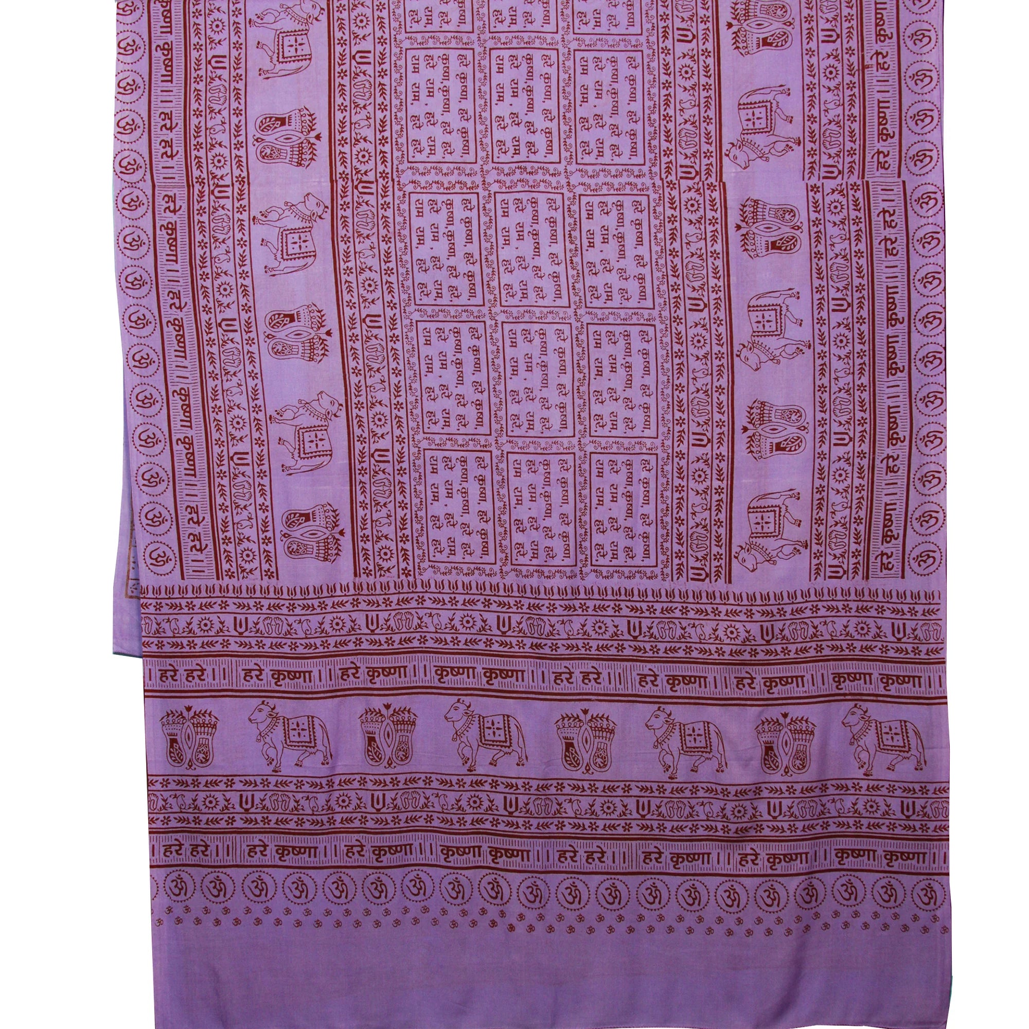 Meditation Yoga Prayer Shawl - Maha Mantra - Purple