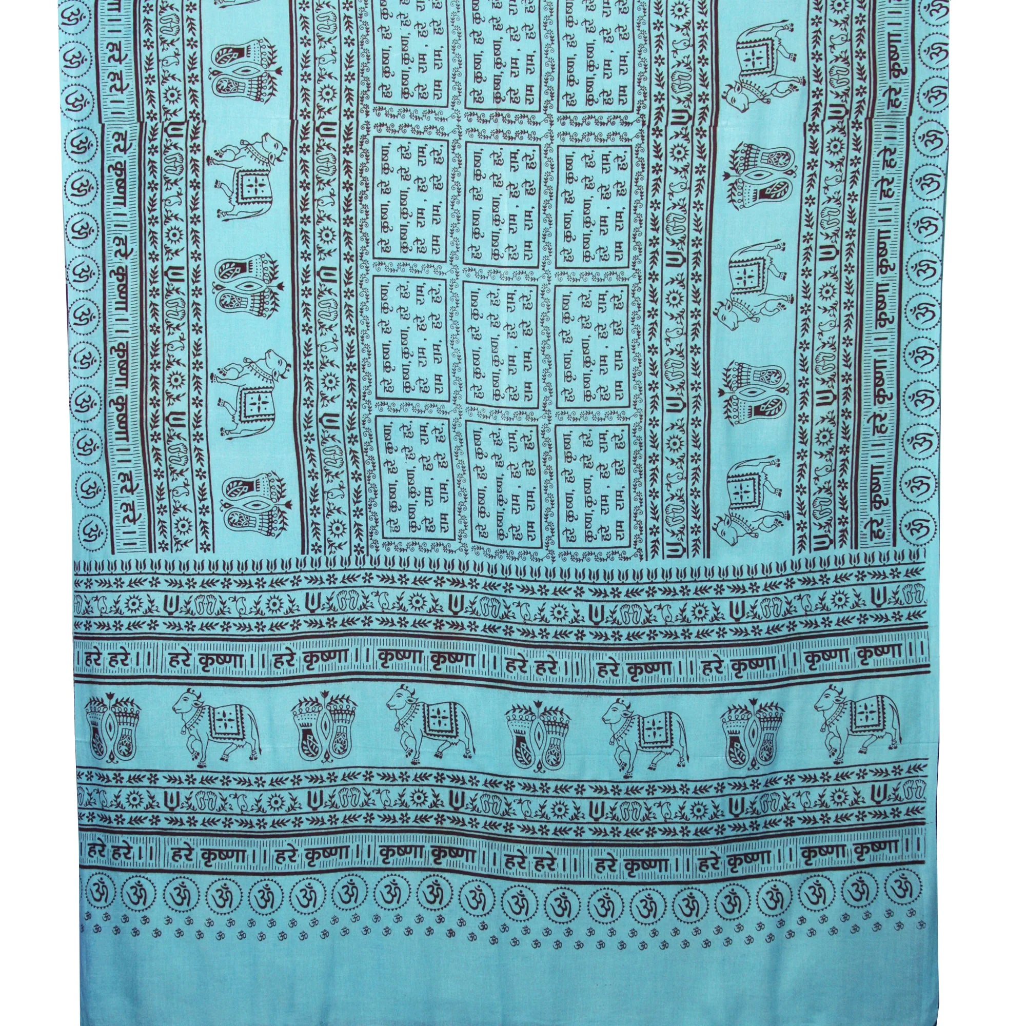 Meditation Yoga Prayer Shawl - Maha Mantra - Turquoise